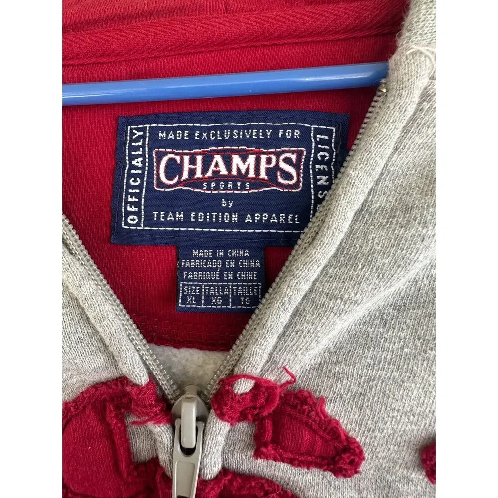 WSU Cougars Champs Team Edition Full Zip Fleece Hoodie Gray Crimson XL